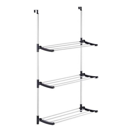 Stendibiancheria Pieghevole Kipit 17018 17018 Nero Argentato Metallo Plastica 7 x 61,5 x 12,5 cm Riattaccare