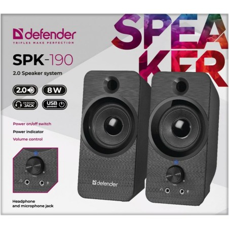 Altoparlanti Defender SPK-190 Nero 8 W