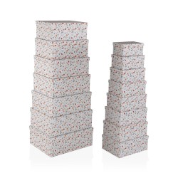 Set di Scatole per Sistemare Impilabili Versa Cartone Fiori 15 Pezzi