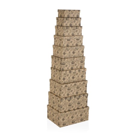 Set di Scatole per Sistemare Impilabili Versa Cartone Barca 10 Pezzi