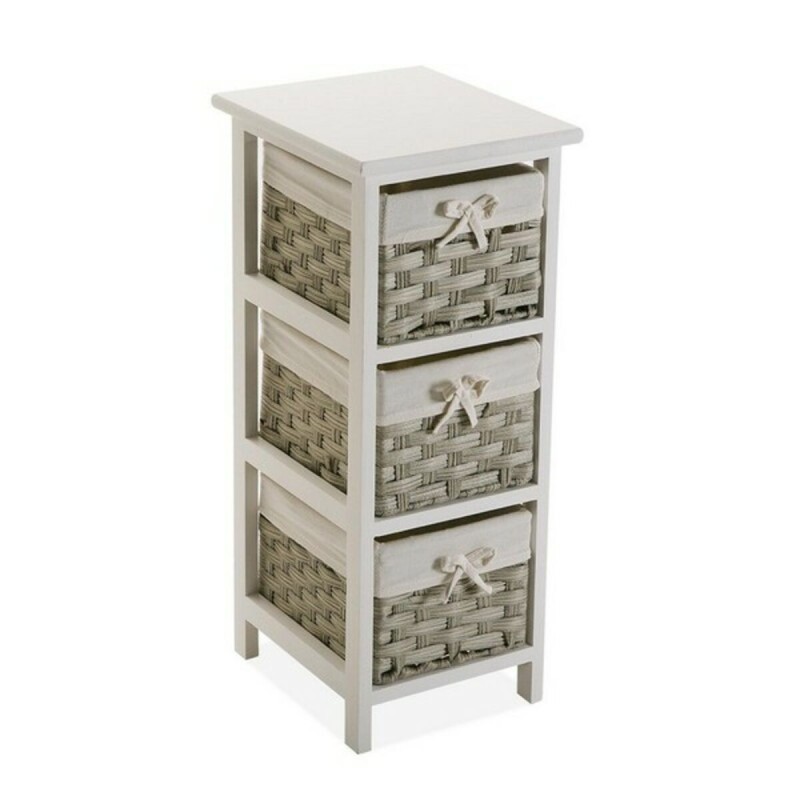 Cassettiera multiuso Versa Pompei 29 x 62 x 25 cm Bianco Cassettiera multiuso Versa Pompei 29 x 62 x 25 cm Bianco