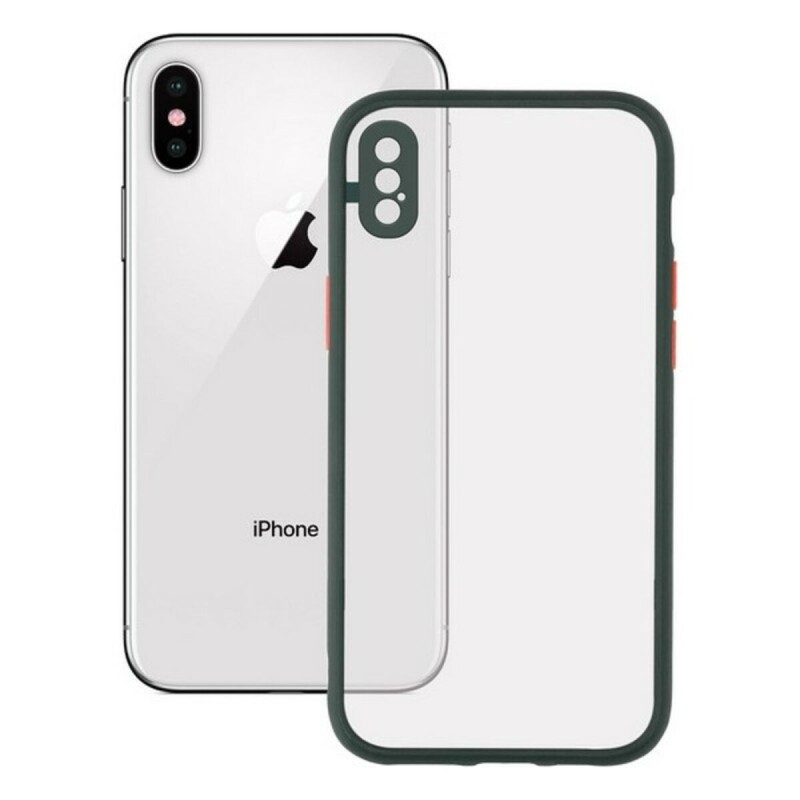 Custodia per Cellulare iPhone X/XS KSIX Duo Soft Verde Custodia per Cellulare iPhone X/XS KSIX Duo Soft Verde