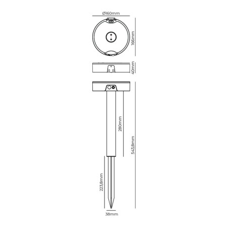 Applique da Parete EDM 31820 Policarbonato ABS 4 W 500 lm Picchetto solare da giardino (3000 K) (4000 K) (6500 K)