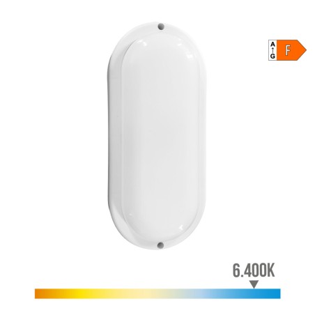 Applique da Parete EDM 32449 Bianco Plastica F 18 W 120 W 1820 Lm Sensore di Movimento Sensore di luce Ovale (6400 K)