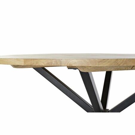 Tavolo da Pranzo DKD Home Decor 127 x 127 x 75 cm Naturale Nero Metallo Alluminio Legno di mango