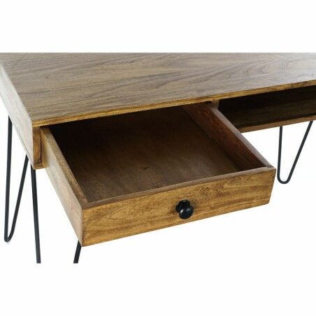 Scrivania DKD Home Decor 115 x 55 x 76 cm Naturale Nero Metallo