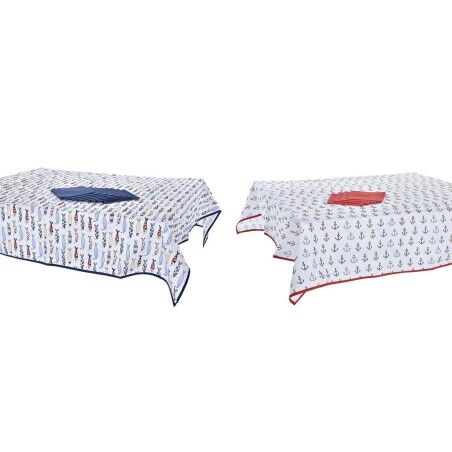 Set biancheria da tavola DKD Home Decor Azzurro Bianco Rosso 150 x 150 x 0,5 cm (2 Unità)