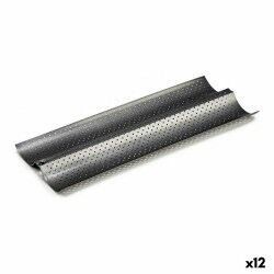 Stampo per Baguette Kinvara CK62863-21 Grigio scuro Metallo Acciaio al carbonio 16 x 2,5 x 38 cm Pane (12 Unità)