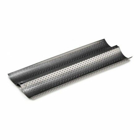 Stampo per Baguette Kinvara CK62863-21 Grigio scuro Metallo Acciaio al carbonio 16 x 2,5 x 38 cm Pane (12 Unità)