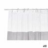 Tenda da Doccia Berilo 214 Grigio Trasparente Plastica PEVA 180 x 180 cm (12 Unità)