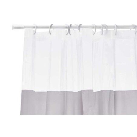 Tenda da Doccia Berilo 214 Grigio Trasparente Plastica PEVA 180 x 180 cm (12 Unità)