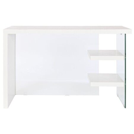 Scrivania DKD Home Decor Bianco Trasparente Cristallo Legno MDF 120 x 50 x 76 cm