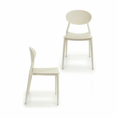 Sedia da Sala da Pranzo Bianco Plastica 41 x 81 x 49 cm (4 Unità)