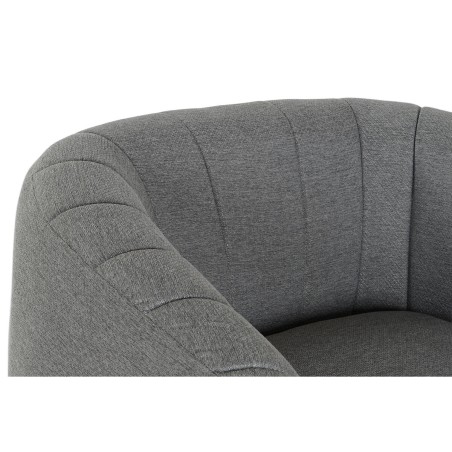 Poltrona DKD Home Decor Nero Grigio Schiuma Legno Metallo 81 x 75 x 73 cm