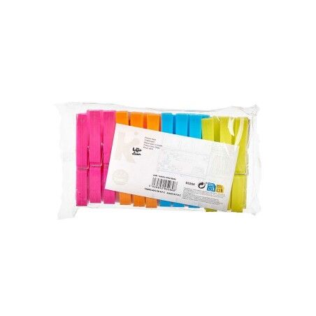 Mollette per Panni Multicolore Plastica 24 Pezzi Set (24 Unità)
