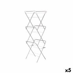 Stendibiancheria Pieghevole Kipit WR4062A-1NB-488 Bianco Argentato polipropilene Ferro 47 x 41 x 136 cm Verticale (5 Unità)