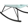Sedia a Dondolo Home ESPRIT Nero Blu cielo Poliestere Metallo 68 x 90 x 92 cm