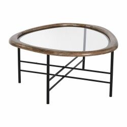 Tavolino da Caffè Home ESPRIT Marrone Nero Naturale Cristallo Legno di abete 76 x 81 x 38 cm