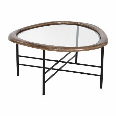 Tavolino da Caffè Home ESPRIT Marrone Nero Naturale Cristallo Legno di abete 76 x 81 x 38 cm