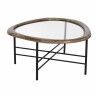 Tavolino da Caffè Home ESPRIT Marrone Nero Naturale Cristallo Legno di abete 76 x 81 x 38 cm