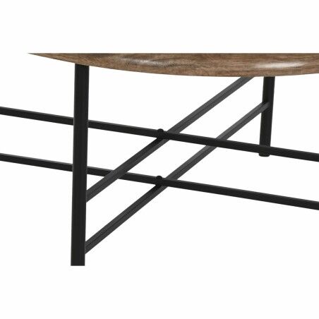 Tavolino da Caffè Home ESPRIT Marrone Nero Naturale Cristallo Legno di abete 76 x 81 x 38 cm