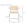 Sedia con Braccioli DKD Home Decor Bianco Argentato Naturale Rattan Legno di olmo 65,5 x 62 x 79 cm