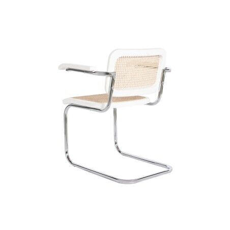 Sedia con Braccioli DKD Home Decor Bianco Argentato Naturale Rattan Legno di olmo 65,5 x 62 x 79 cm