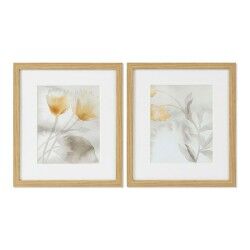 Quadro DKD Home Decor Drawed Leaf 33 x 3 x 38 cm Tradizionale Foglia della pianta (2 Unità)