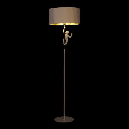 Lampada da Terra DKD Home Decor 8424001827312 44 x 44 x 166 cm Nero Dorato Metallo Bianco Resina 220 V 50 W (2 Unità)