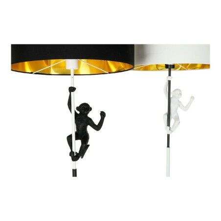 Lampada da Terra DKD Home Decor 8424001827312 44 x 44 x 166 cm Nero Dorato Metallo Bianco Resina 220 V 50 W (2 Unità)