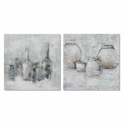 Quadro DKD Home Decor 100 x 2,8 x 100 cm Vaso Tradizionale (2 Unità)