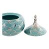 Scatola-Portagioie DKD Home Decor Porcellana Turchese 14 x 14 x 17 cm