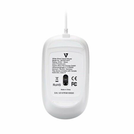Mouse V7 MU200GS-WHT Bianco 1600 dpi