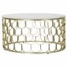 Tavolo aggiuntivo DKD Home Decor 81 x 81 x 42 cm Dorato Bianco Plastica Marmo Ferro
