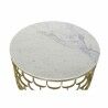 Tavolo aggiuntivo DKD Home Decor 81 x 81 x 42 cm Dorato Bianco Plastica Marmo Ferro