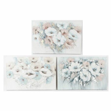 Quadro DKD Home Decor 120 x 3,5 x 80 cm Fiori Shabby Chic (3 Pezzi)