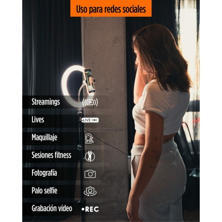 Ring Light per Selfie KSIX 10W
