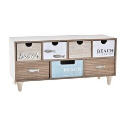 Scatola-Portagioie DKD Home Decor 40 x 16 x 19 cm Legno Marrone Turchese