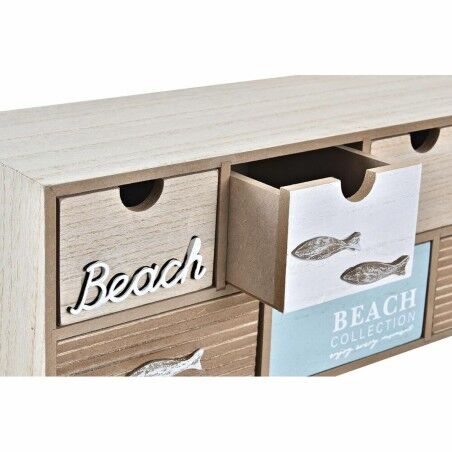 Scatola-Portagioie DKD Home Decor 40 x 16 x 19 cm Legno Marrone Turchese