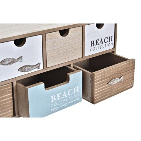 Scatola-Portagioie DKD Home Decor 40 x 16 x 19 cm Legno Marrone Turchese