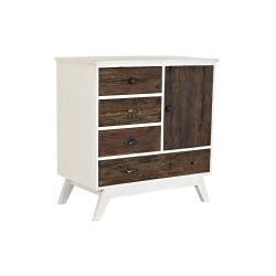 Cassettiera DKD Home Decor Metallo Bianco Coloniale Marrone scuro Legno di mango (72 x 50 x 75 cm)