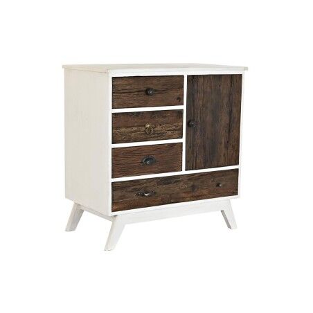 Cassettiera DKD Home Decor Metallo Bianco Coloniale Marrone scuro Legno di mango (72 x 50 x 75 cm)