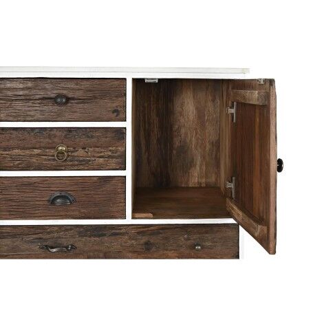 Cassettiera DKD Home Decor Metallo Bianco Coloniale Marrone scuro Legno di mango (72 x 50 x 75 cm)