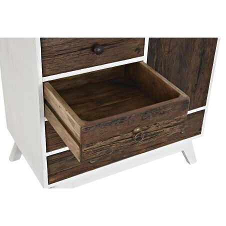 Cassettiera DKD Home Decor Metallo Bianco Coloniale Marrone scuro Legno di mango (72 x 50 x 75 cm)