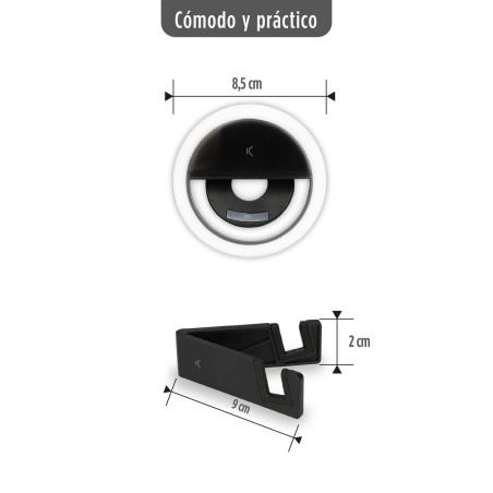 Ring Light Ricaricabile per Selfie KSIX TP-8427542116006_BXYOUTBMINI_Vendor 3W