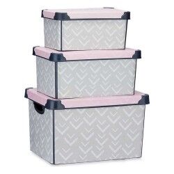 Set di Scatole per Sistemare Impilabili Kipit Vibes Plastica 29 x 23,5 x 39 cm