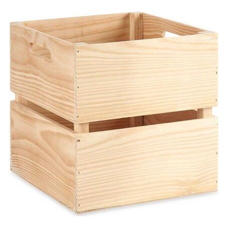 Scatola portaoggetti Legno di pino Marrone naturale (30 x 30 x 30 cm)