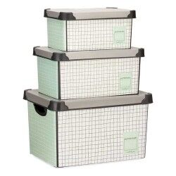 Set di Scatole per Sistemare Impilabili Kipit Home Plastica 29 x 23,5 x 39 cm