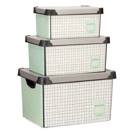 Set di Scatole per Sistemare Impilabili Kipit Home Plastica 29 x 23,5 x 39 cm