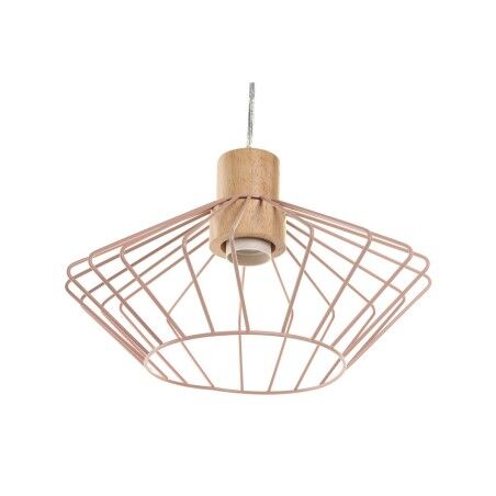 Lampadario DKD Home Decor 34 x 34 x 21 cm Argentato Nero Grigio Rosa Metallo Bianco 50 W 60 W Pino